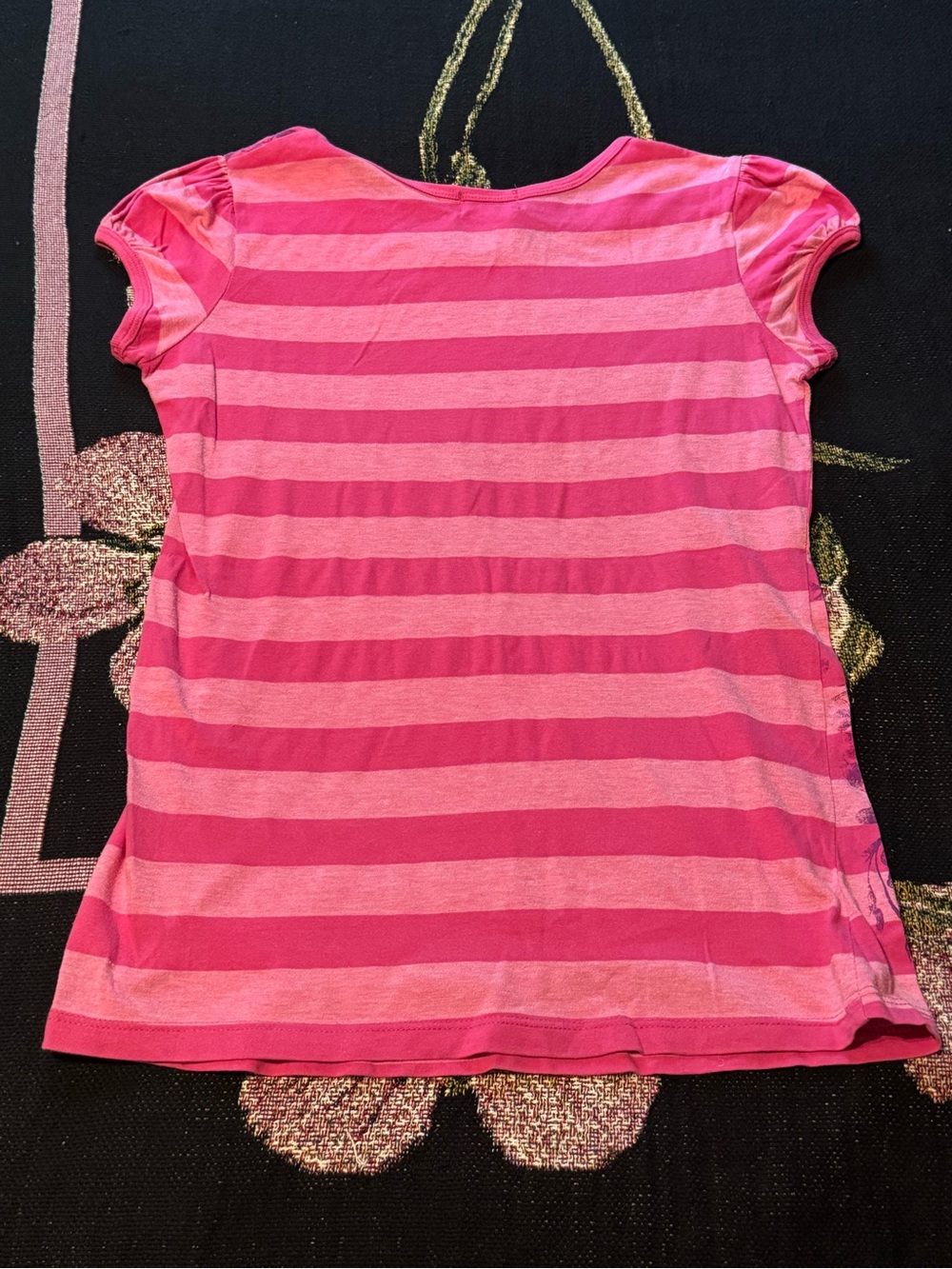 LA Conduct Girls' Pink Purple Floral Stripe Tee Size XL - Picture 5 of 5